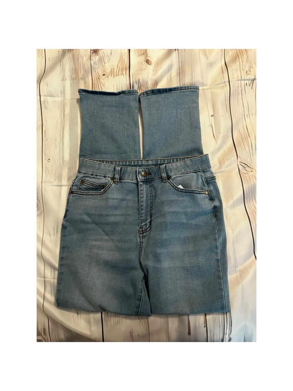 Matilda Jane Blue Straight Leg Jeans Size 6 with Floral Detail